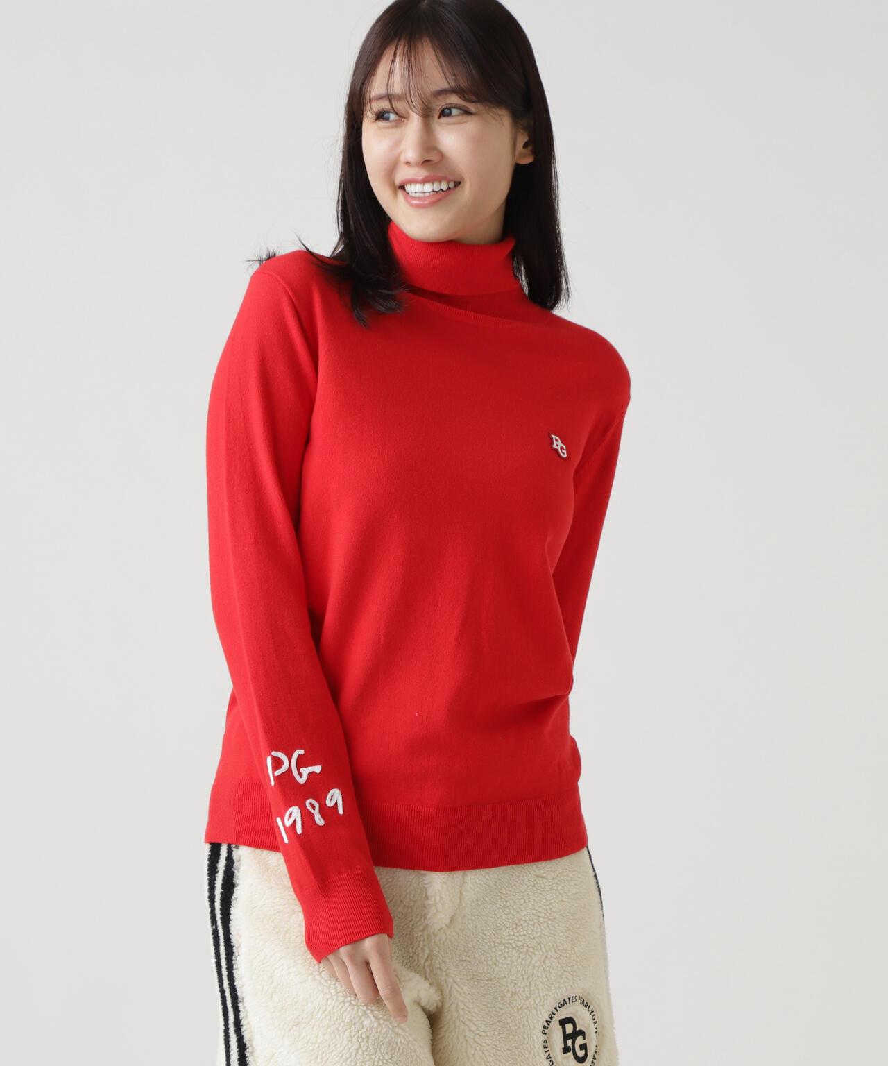 カシミヤタッチタートルネックニットプルオーバー