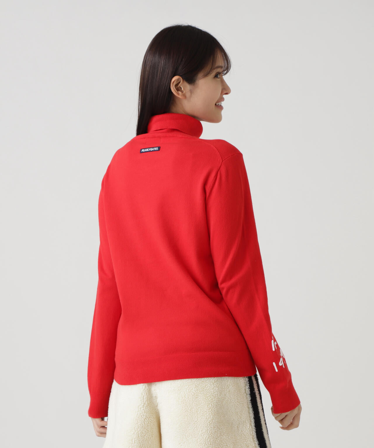 カシミヤタッチタートルネックニットプルオーバー