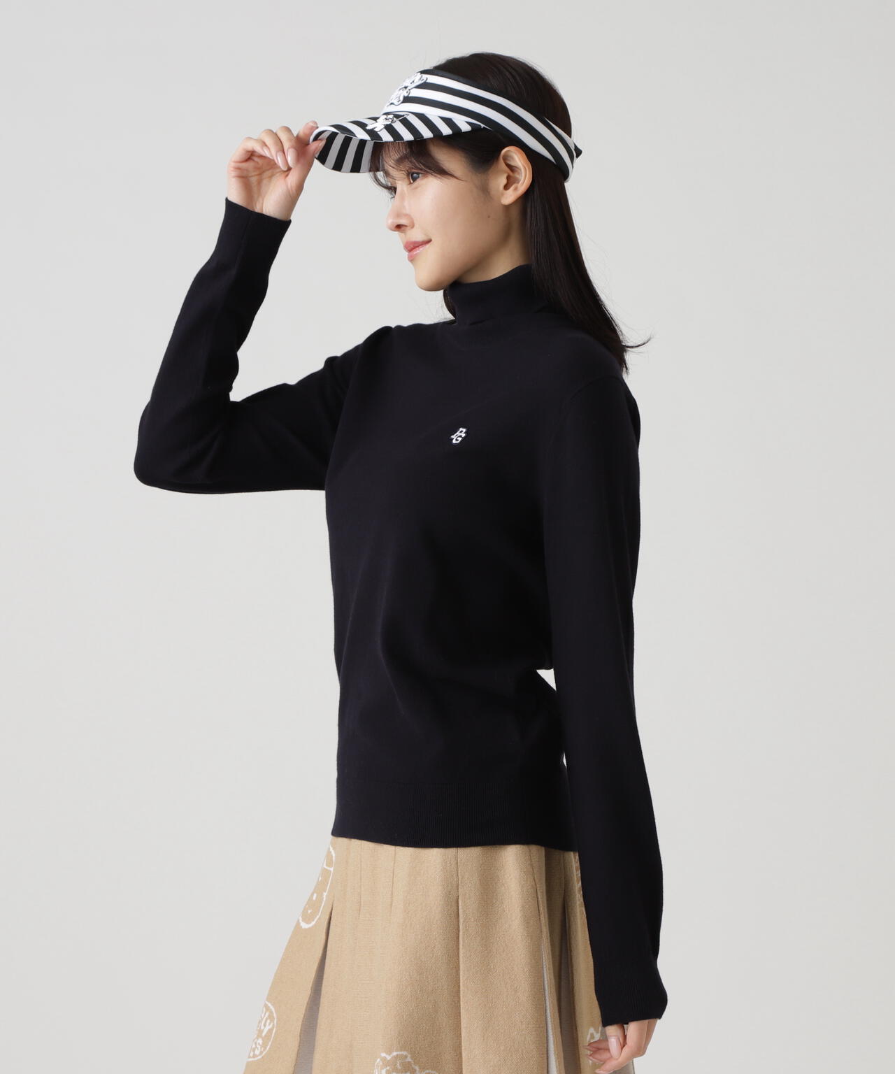 カシミヤタッチタートルネックニットプルオーバー