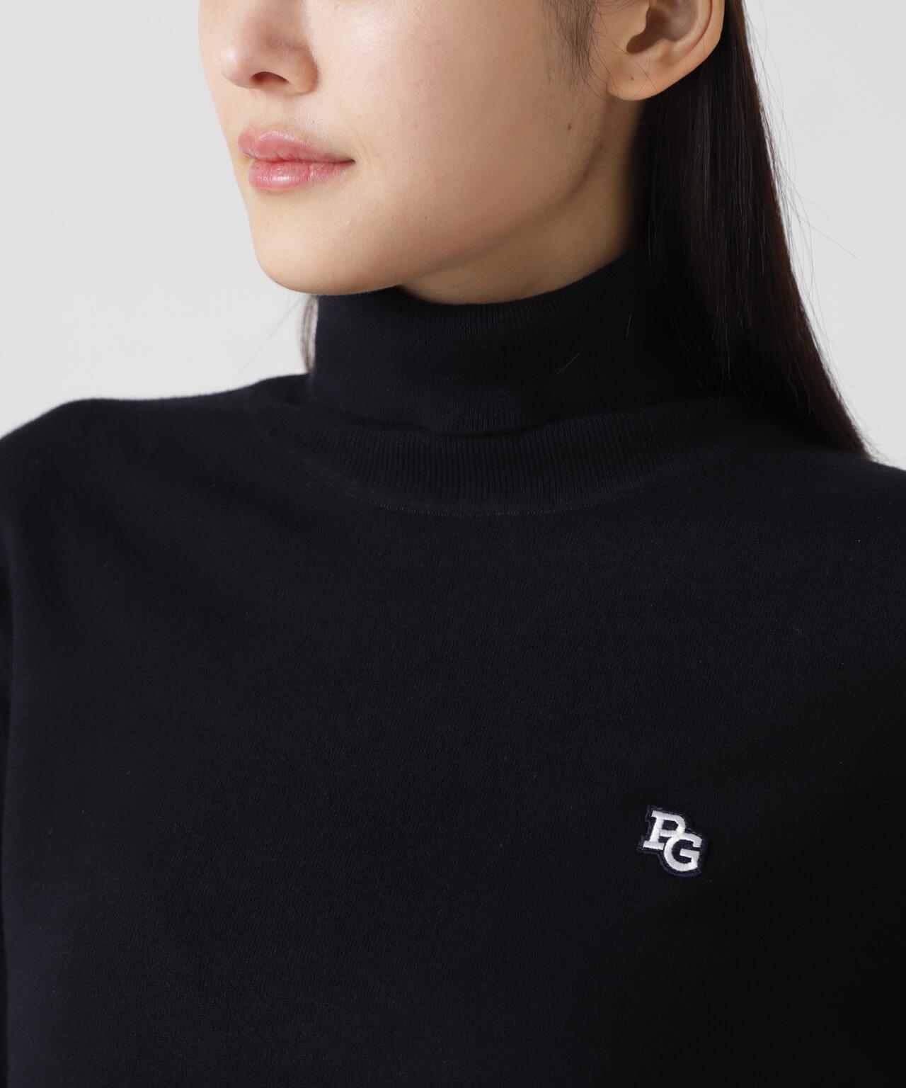 カシミヤタッチタートルネックニットプルオーバー