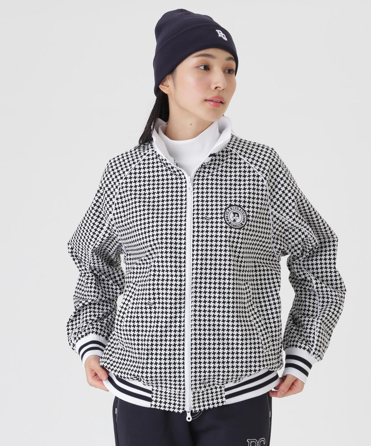 Peメカニカルストレッチ手裏剣ジャガードスタンドジップブルゾン <手裏剣千鳥> (WOMENS)