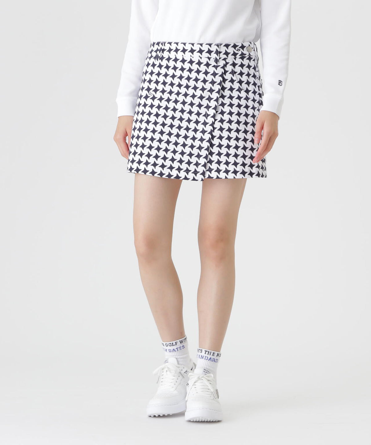 C/Peストレッチカルゼ5ポケットスカート <手裏剣千鳥柄> (WOMENS)