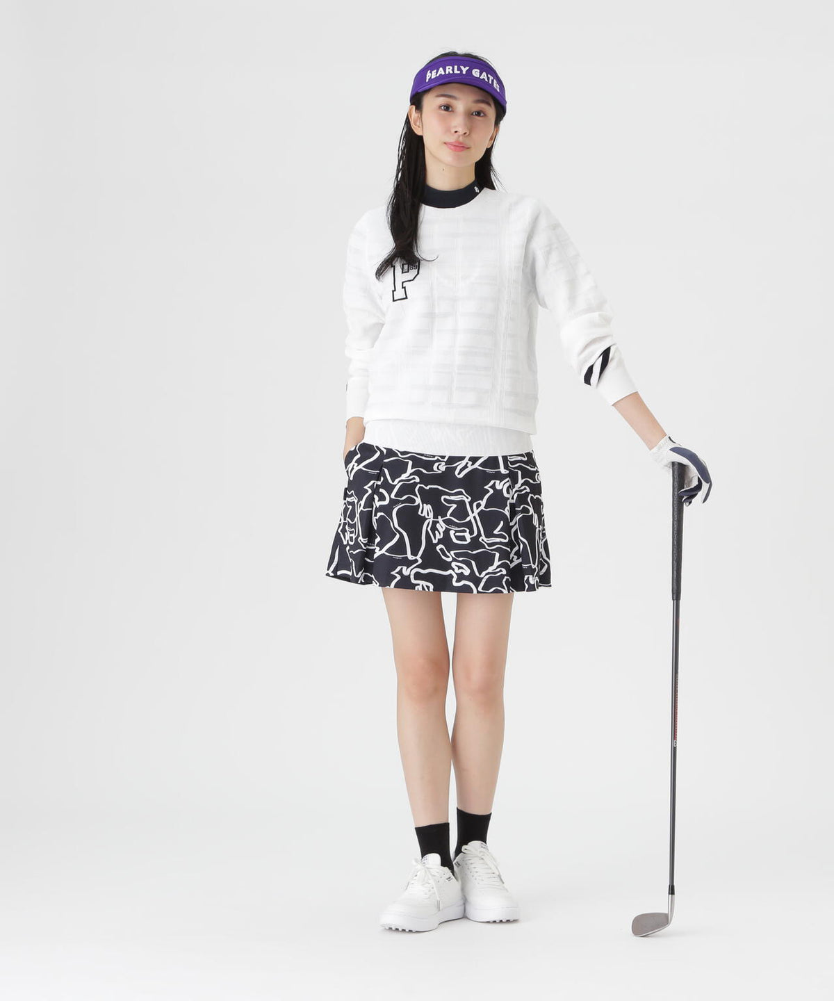プレイティングベアメッシュスカート <花・変形ウサギ柄> (WOMENS)