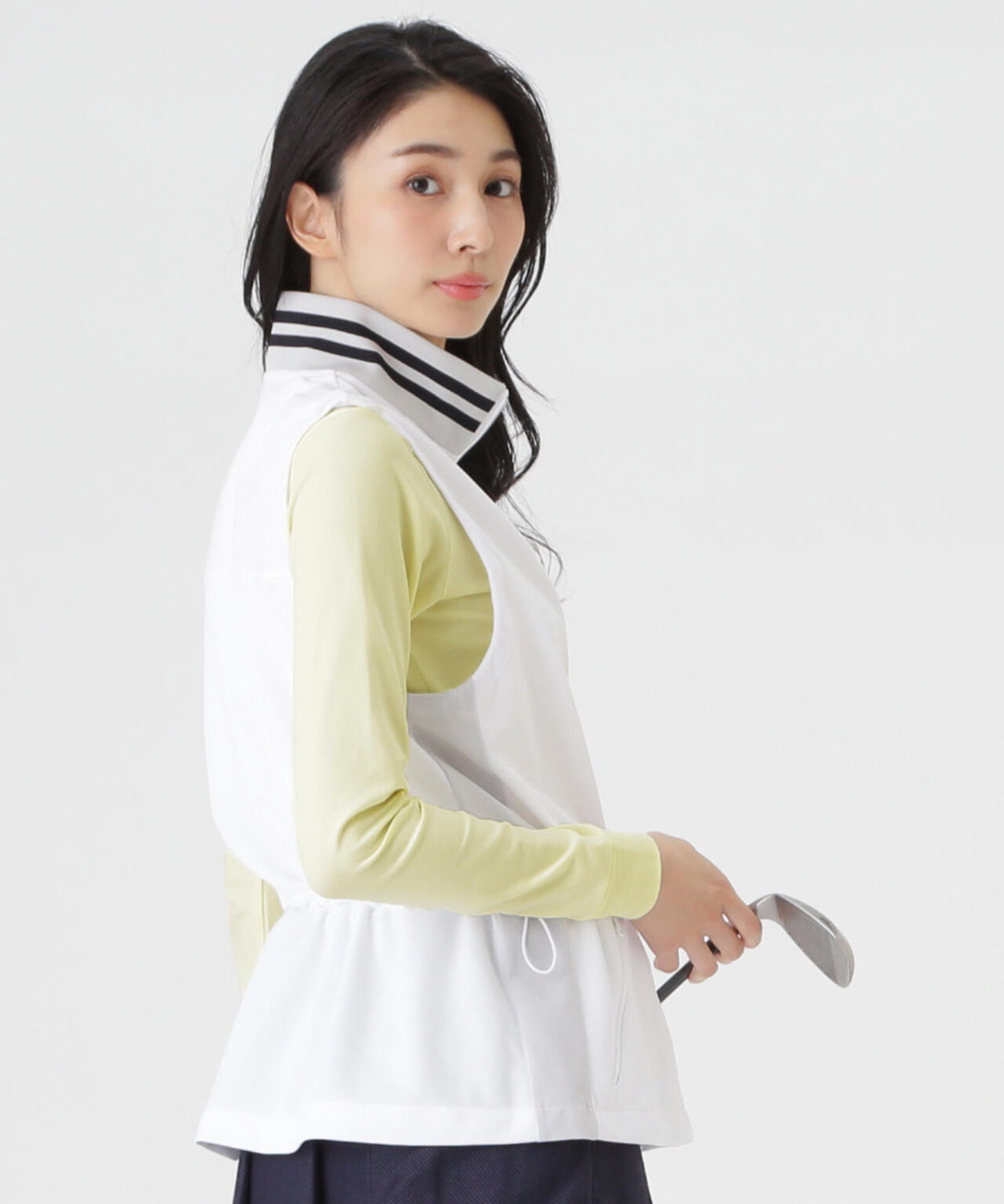 TEXBRID丸編みメッシュフルジップスタンドベスト (WOMENS)