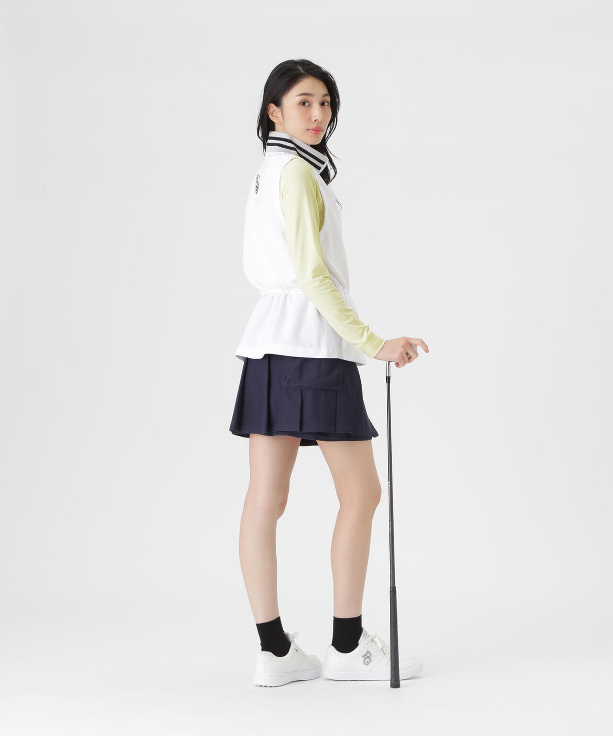 TEXBRID丸編みメッシュフルジップスタンドベスト (WOMENS)
