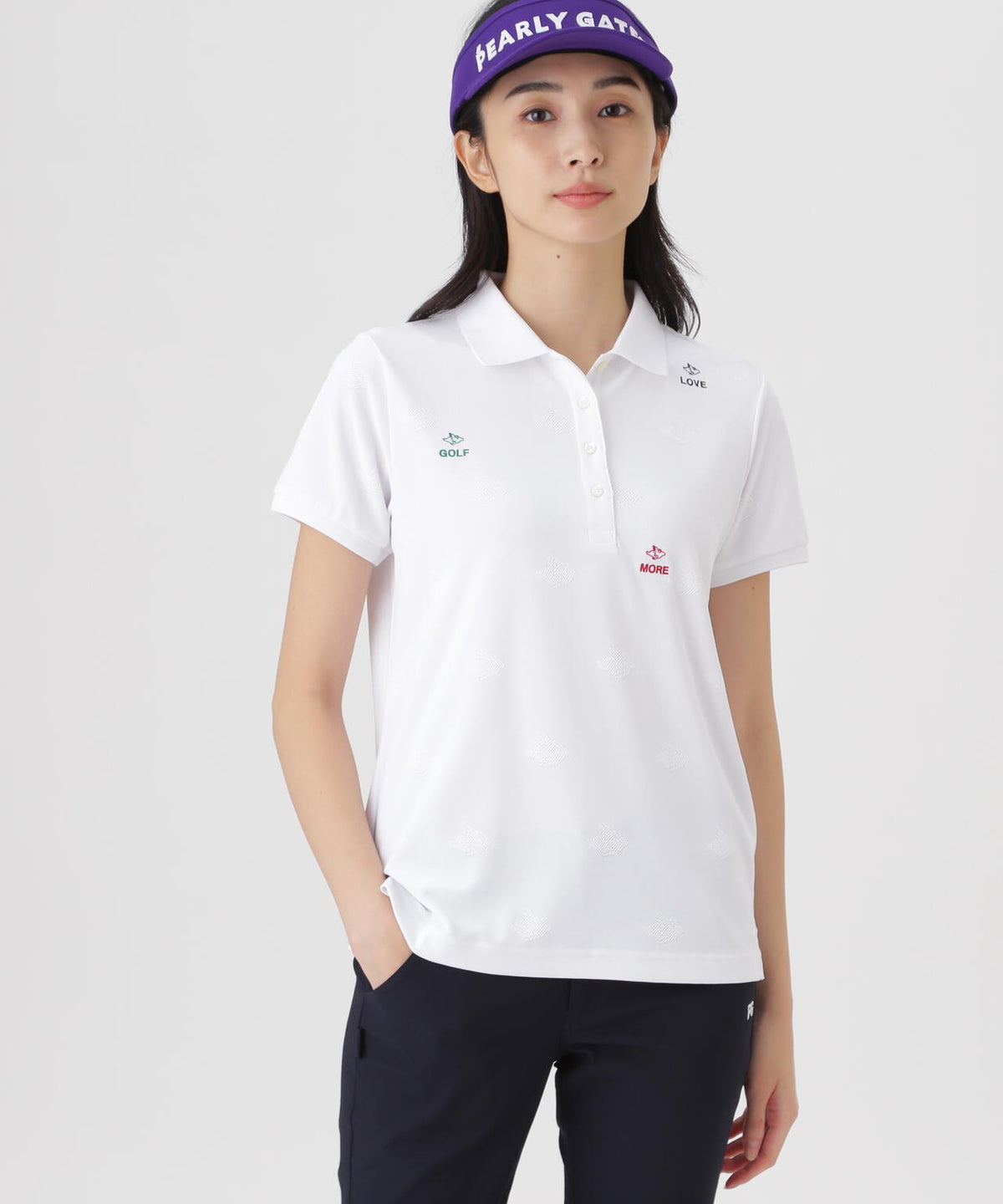 メッシュジャガード半袖ポロシャツ (WOMENS)