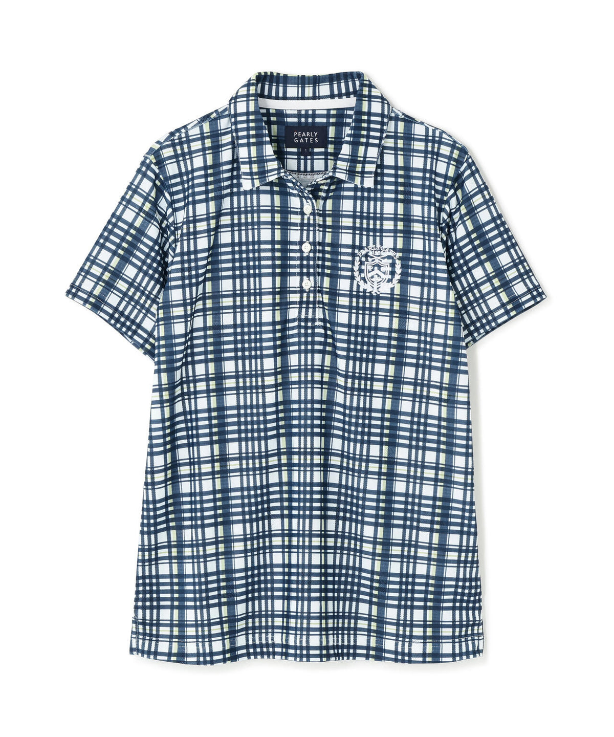 メッシュジャガード半袖ポロシャツ <チェック柄> (WOMENS)