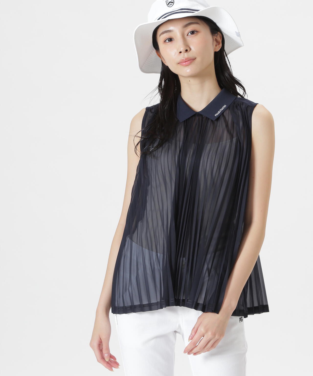 マットトリコットスリーブレスポロシャツ (WOMENS)