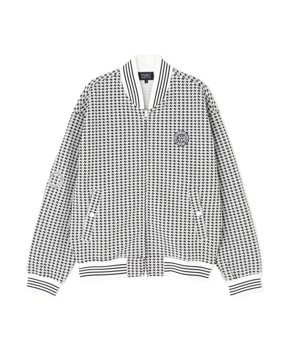 ステッチキルトジャガードカットブルゾン <手裏剣千鳥柄> (WOMENS)