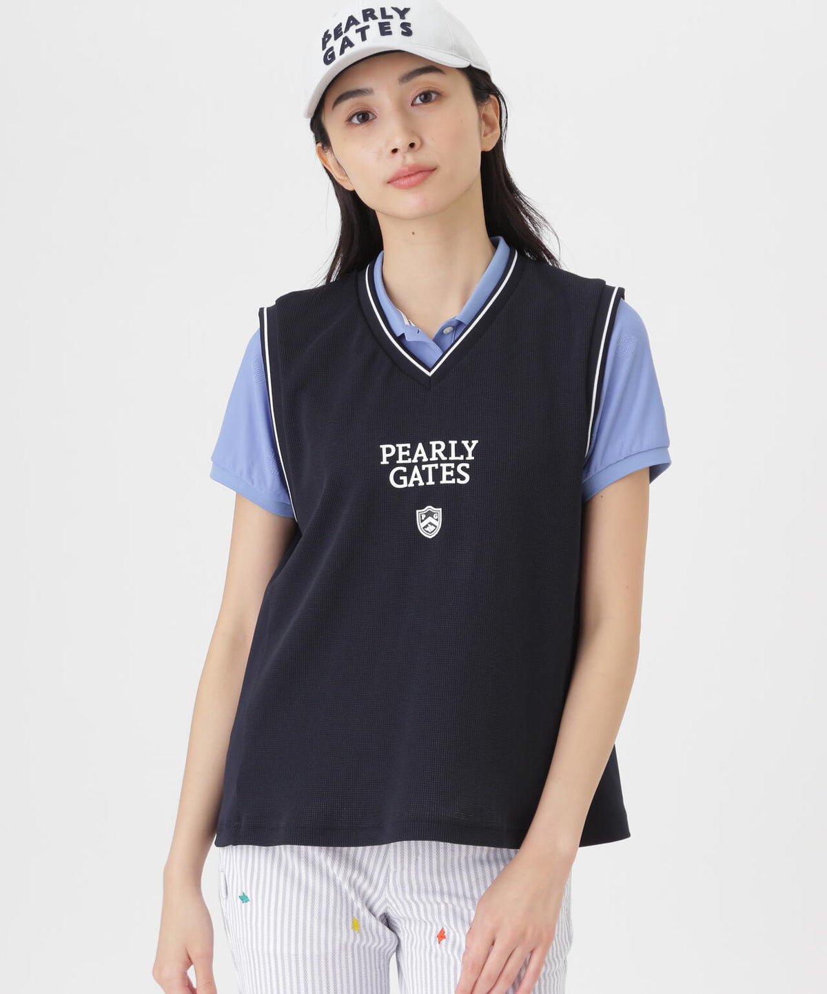 メッシュアンドメッシュVネックベスト (WOMENS)
