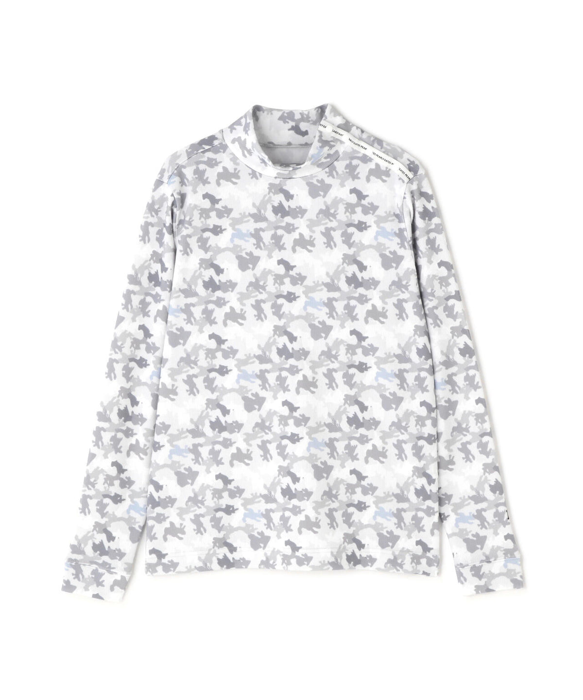 接結針抜きダンボール長袖ハイネックカットソー <カモフラウサギ柄> (WOMENS)
