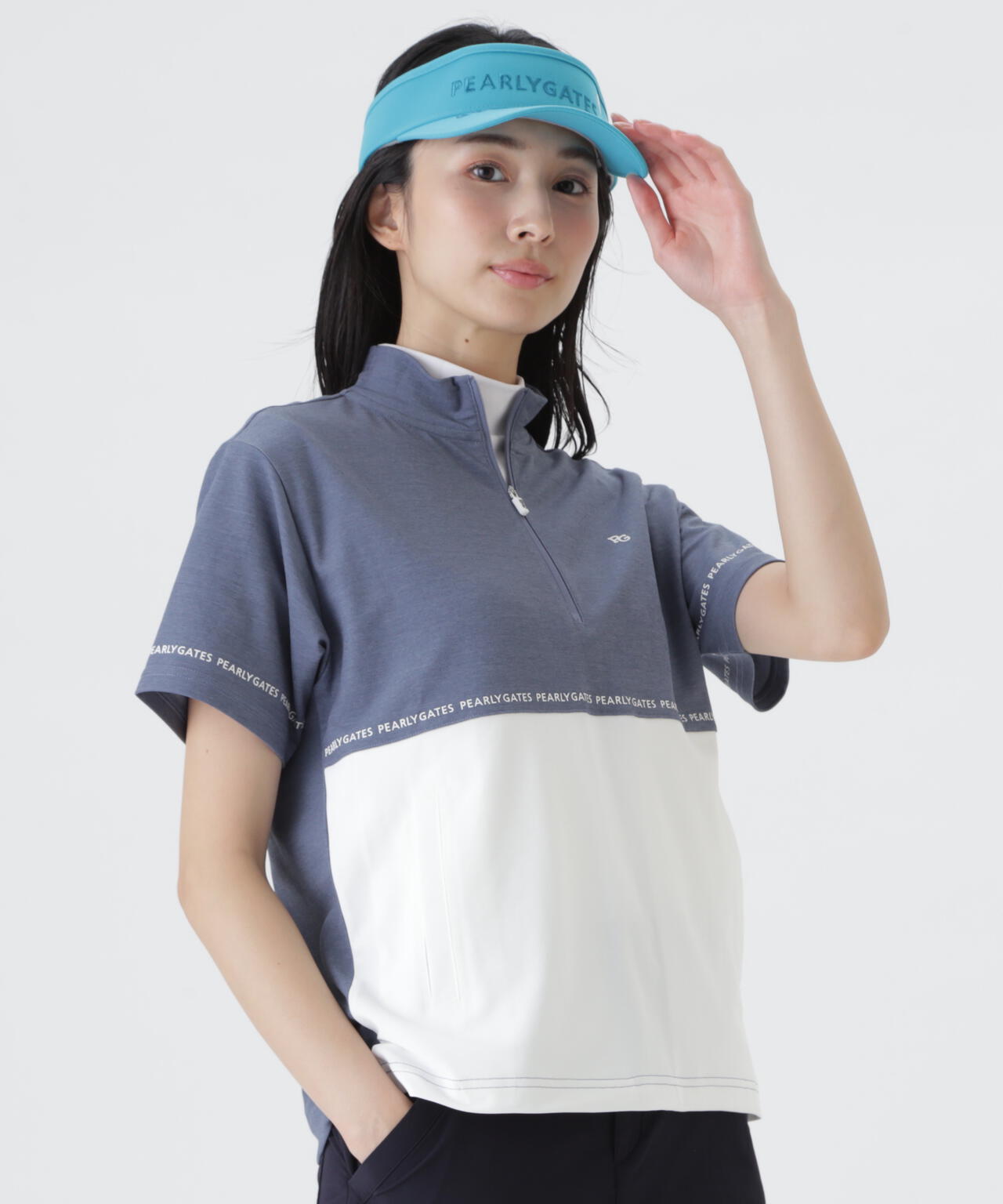 レイブロック裏カノコ半袖ハーフジップカットソー