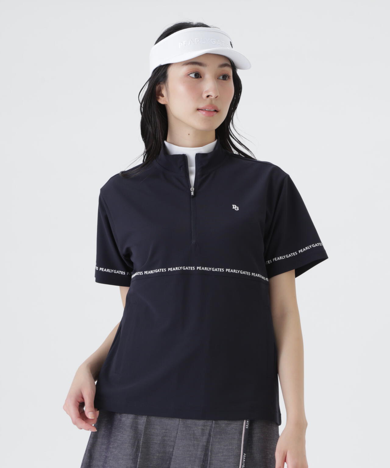 レイブロック裏カノコ半袖ハーフジップカットソー