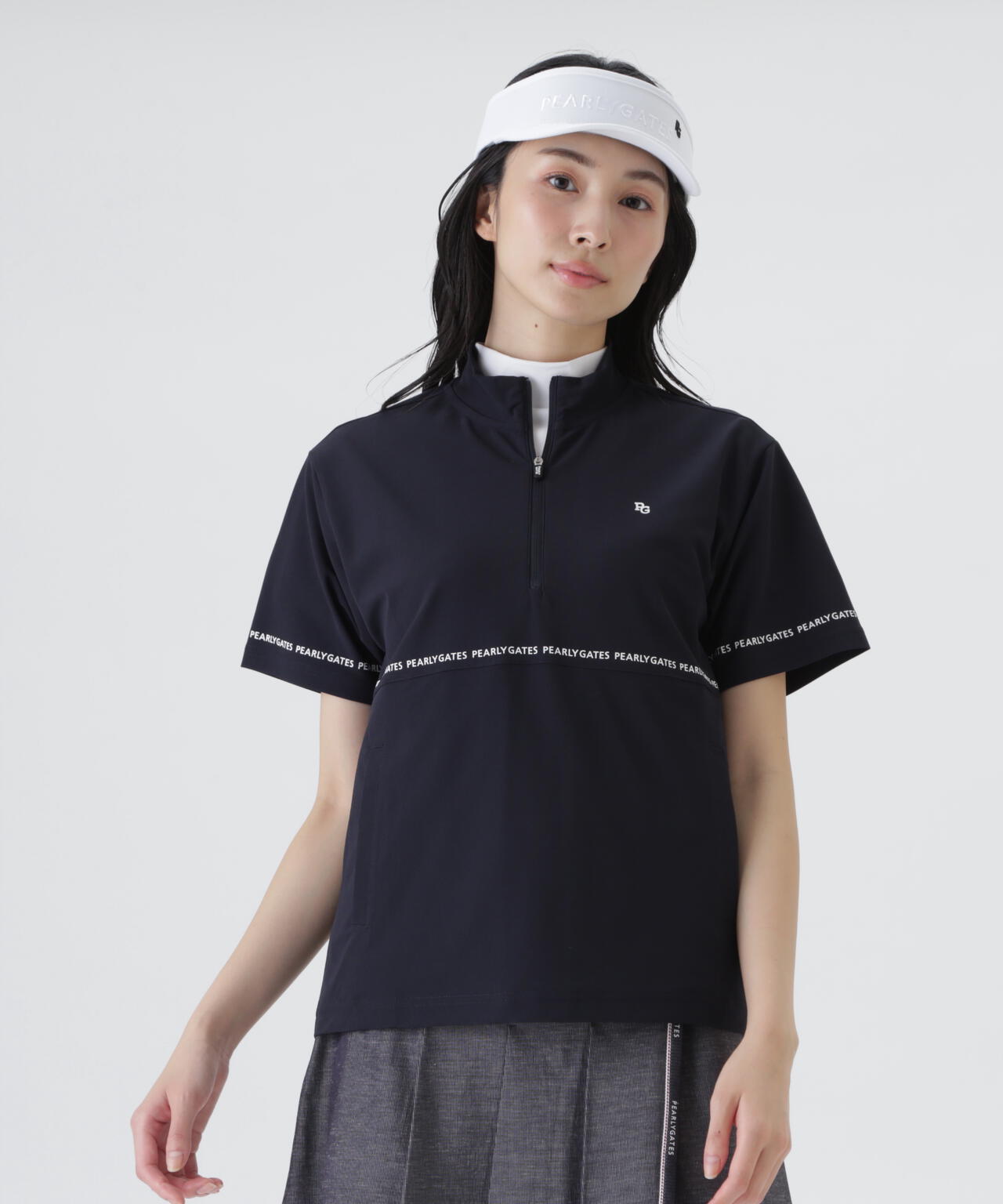 レイブロック裏カノコ半袖ハーフジップカットソー
