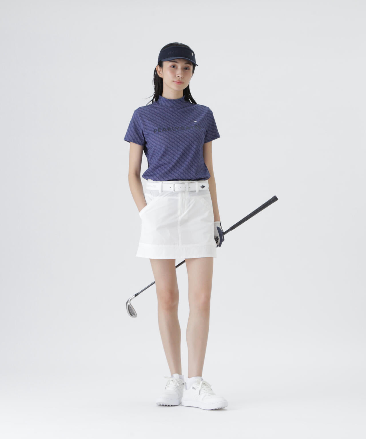 【PG is PG】PE/PUフルダルカノコ半袖ハイネックカットソー <組織柄>