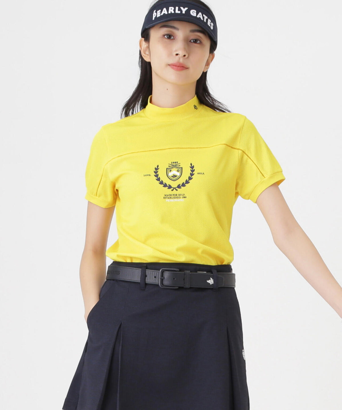 2WAYトリコット半袖ハイネックカットソー (WOMENS)