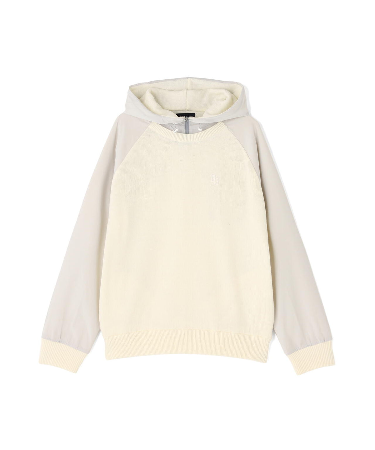 合繊ドッキングニットフーディプルオーバー (WOMENS)