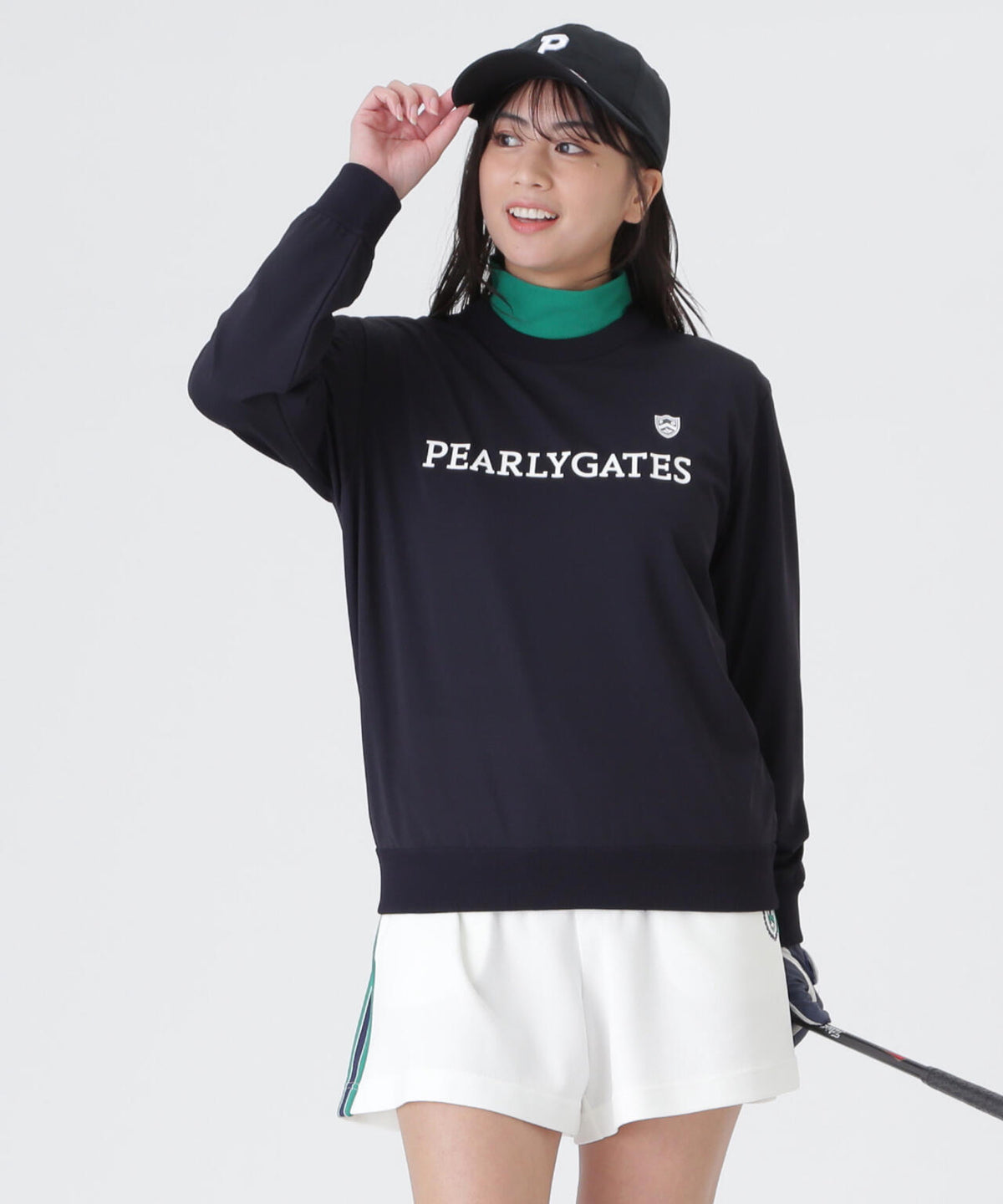 Pyヤーンベア天竺クルーネックニットプルオーバー (WOMENS)