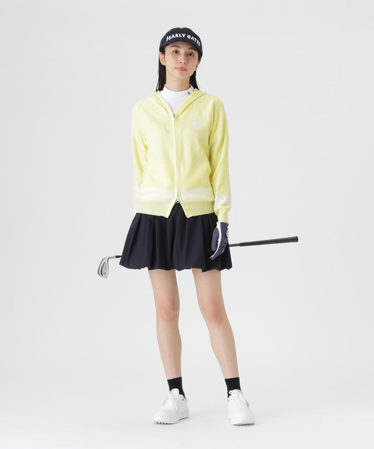 12Gフルジップニットフーディ <メッシュ柄> (WOMENS)