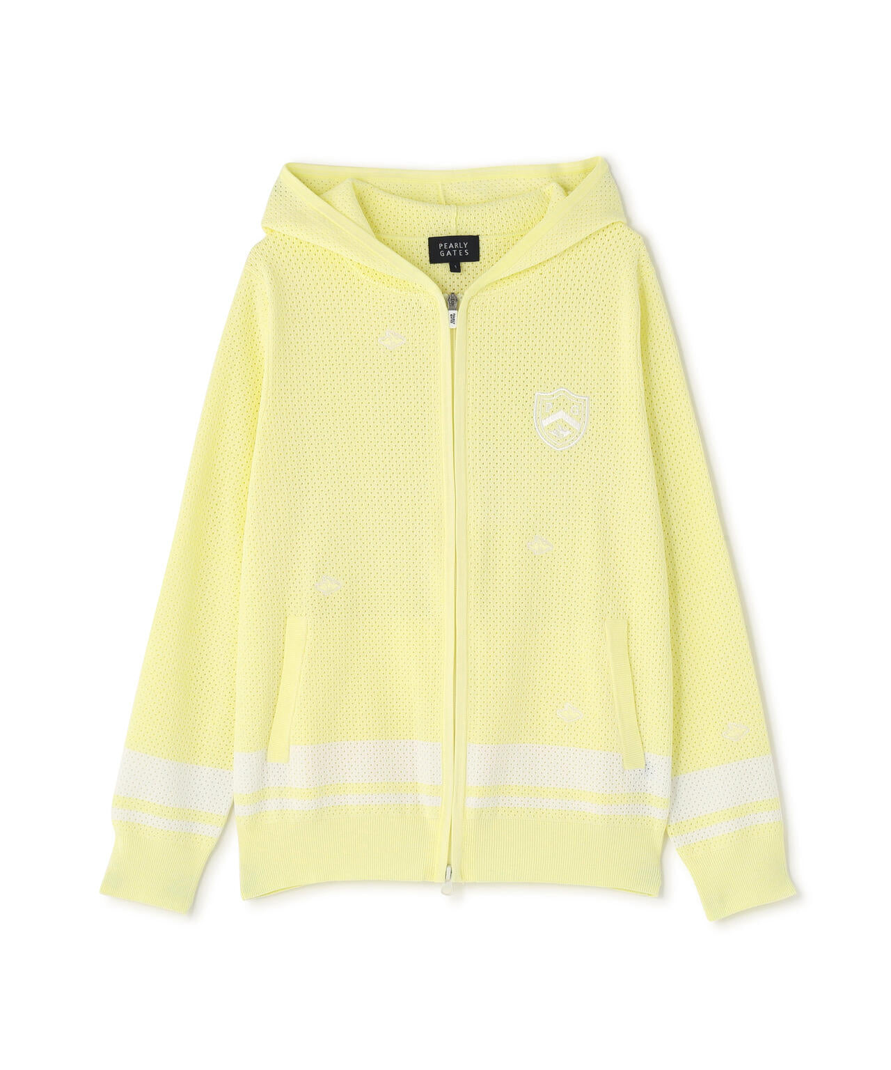 12Gフルジップニットフーディ <メッシュ柄> (WOMENS)