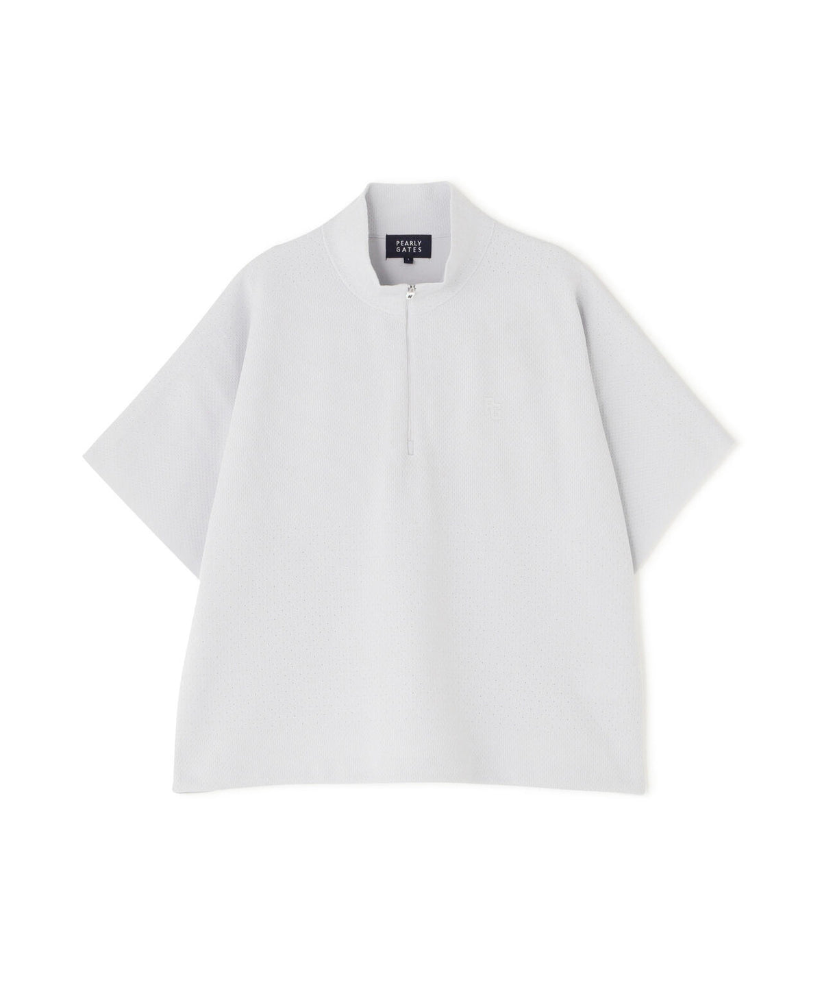 16GメッシュWJQ半袖ハーフジップニットプルオーバー (WOMENS)