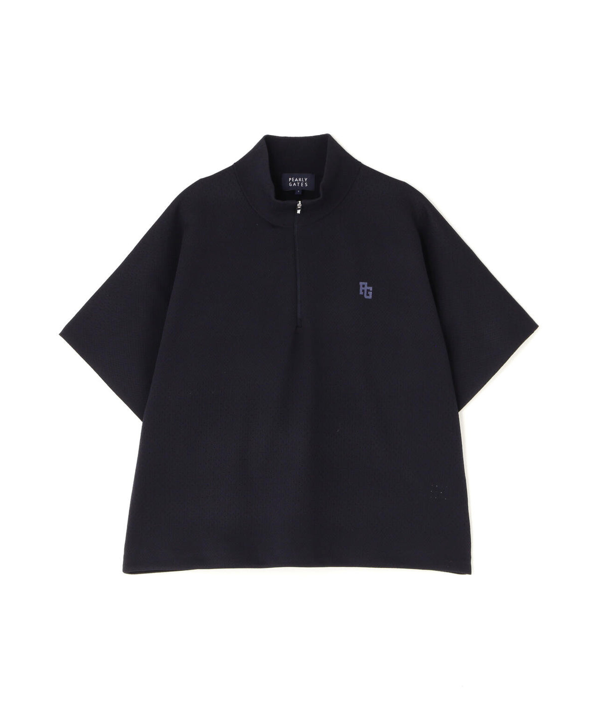 16GメッシュWJQ半袖ハーフジップニットプルオーバー (WOMENS)
