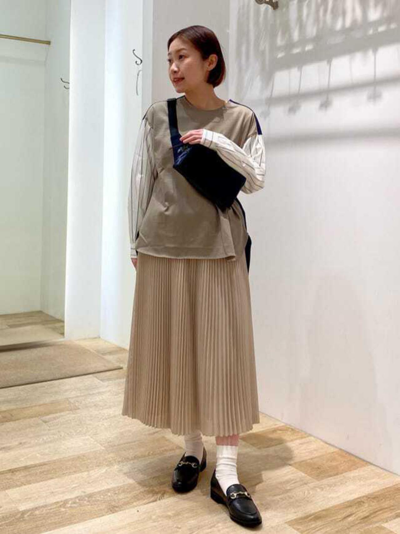 シャンブレープリーツスカート