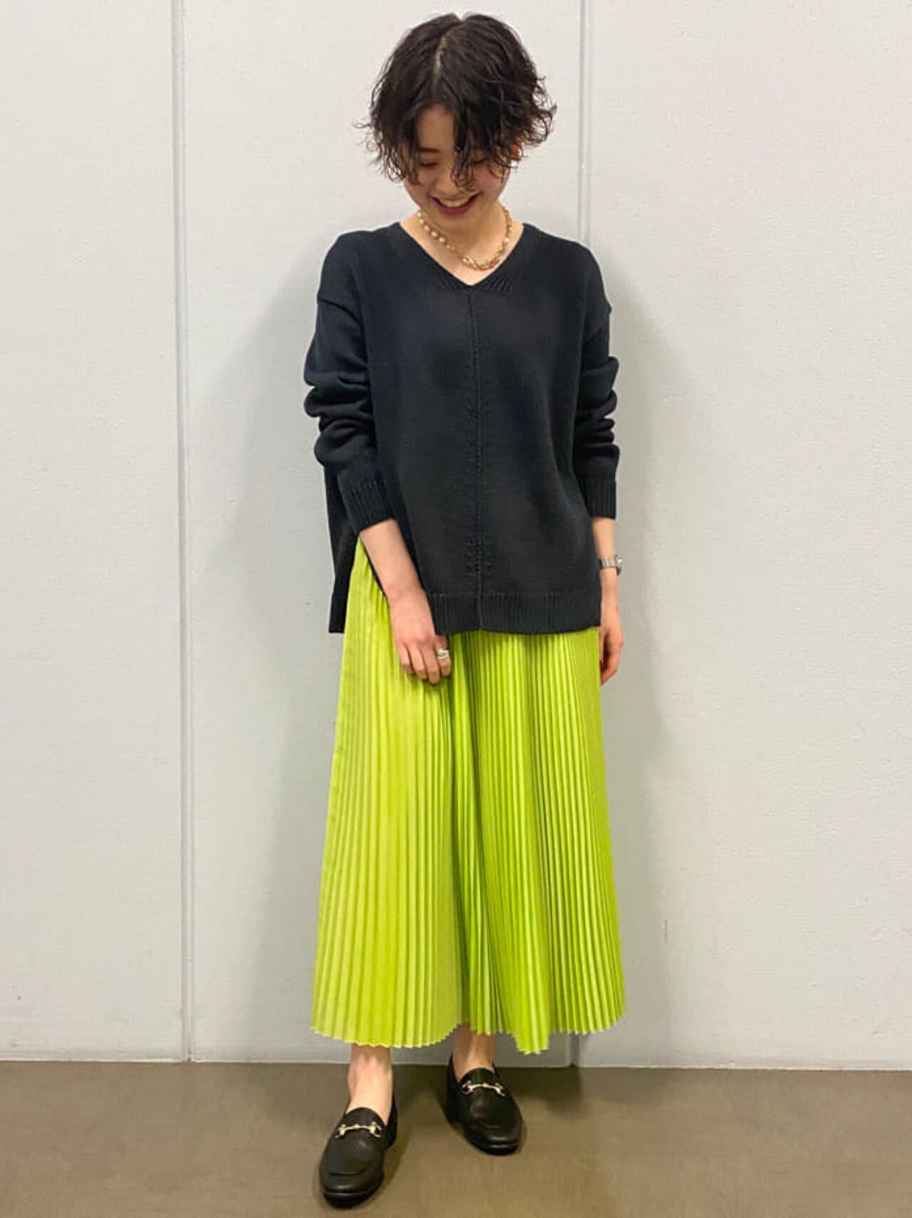シャンブレープリーツスカート