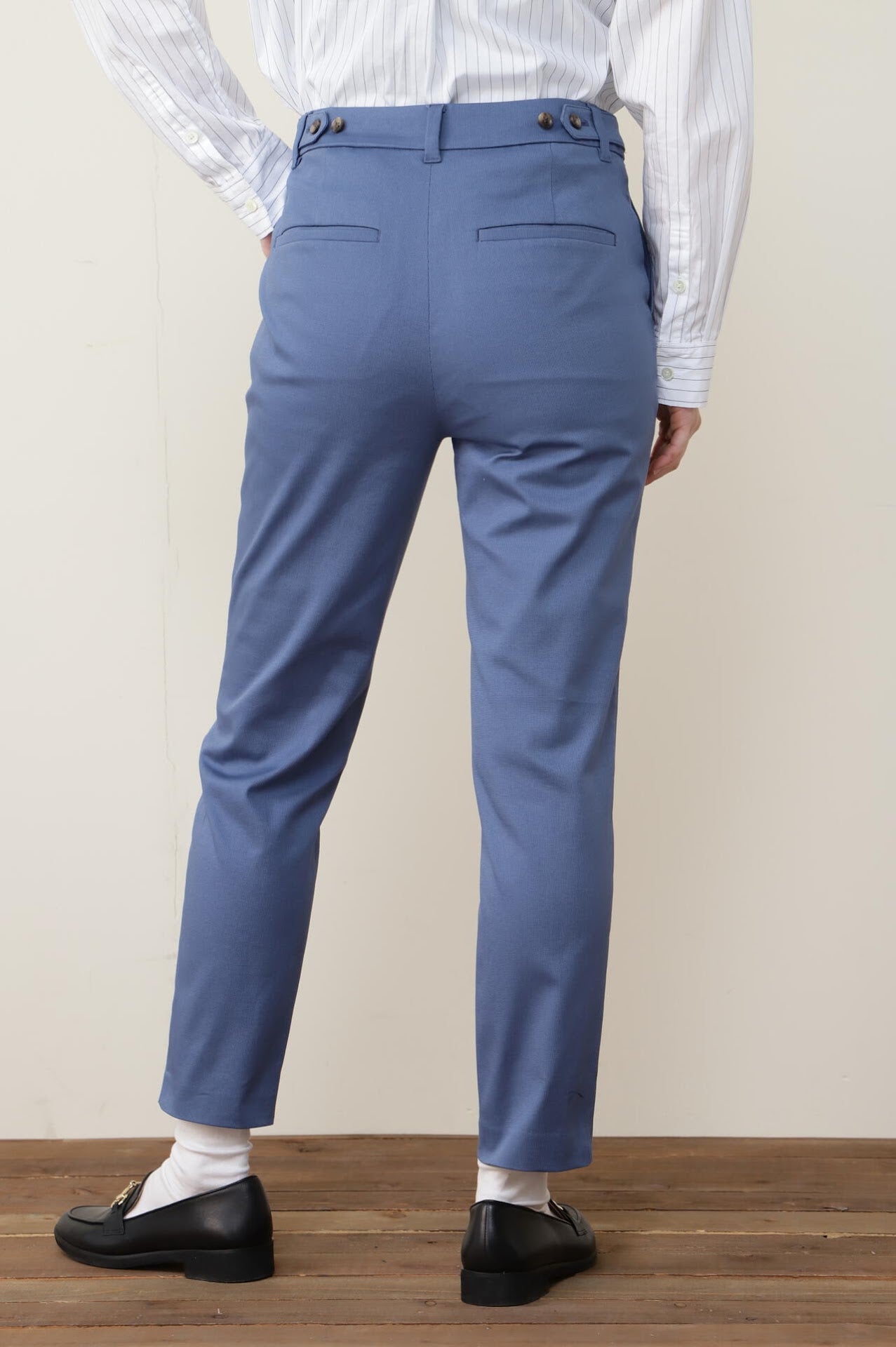 ピケストレッチテーパードパンツ