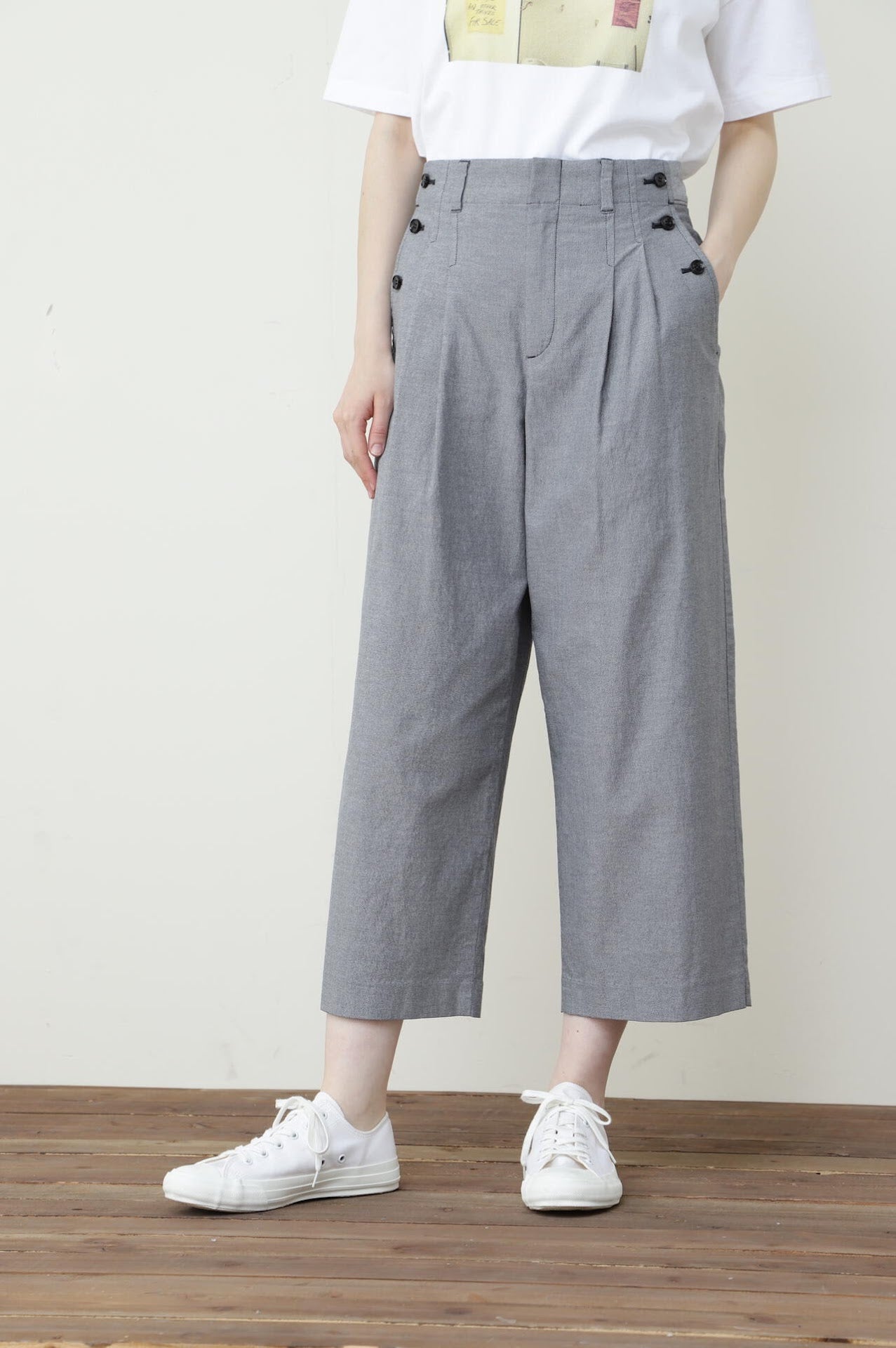 ドビーストレッチクロップドパンツ
