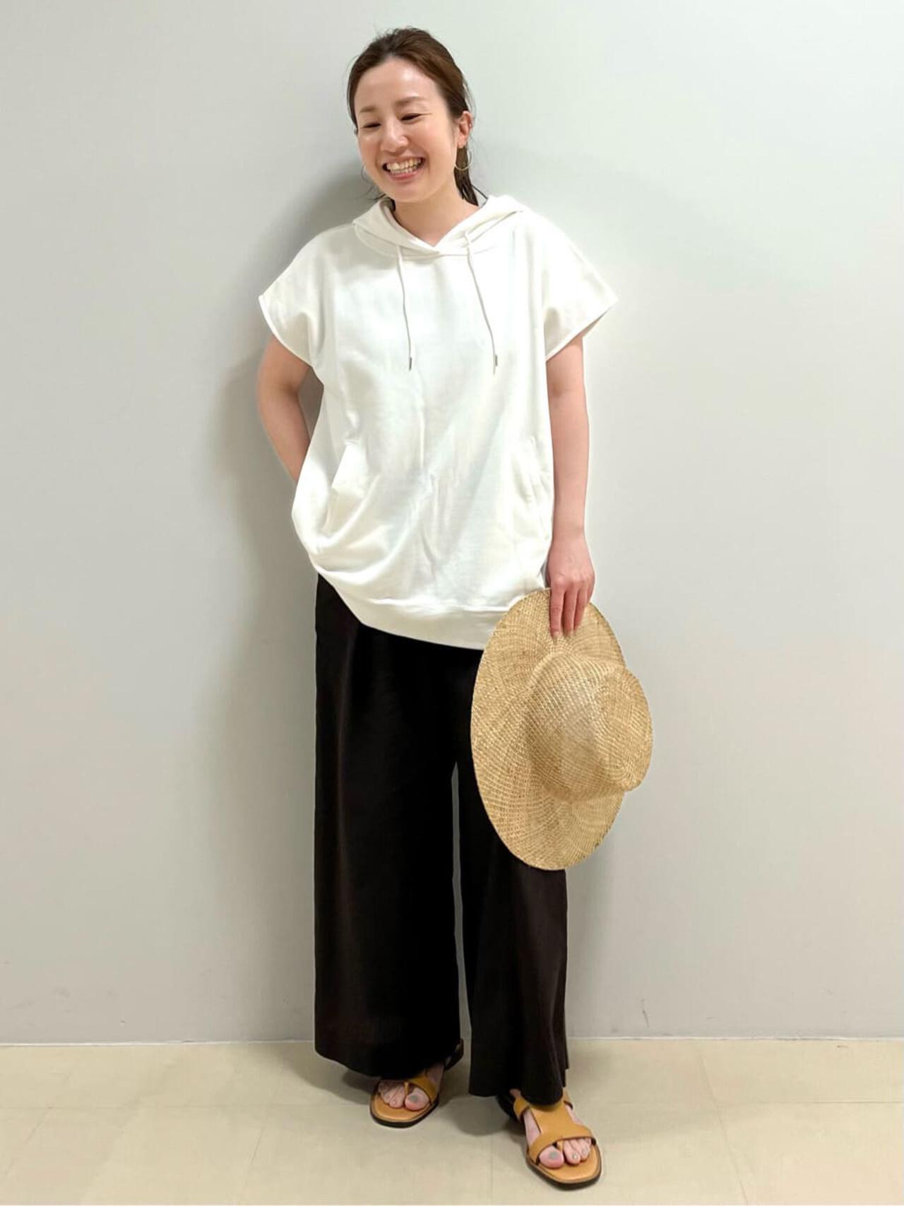 PEレーヨンリネンセミワイドパンツ