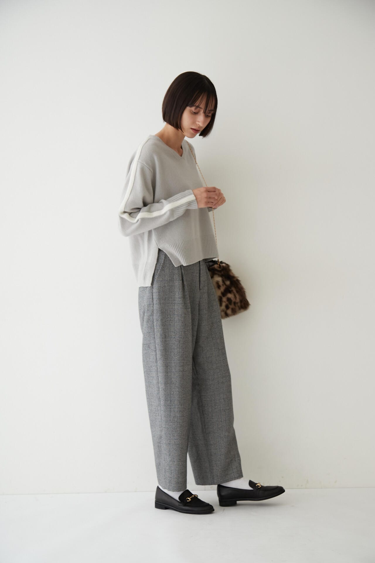 千鳥チェックセミワイドパンツ(オフィシャルサイト限定”丈長めあり”)