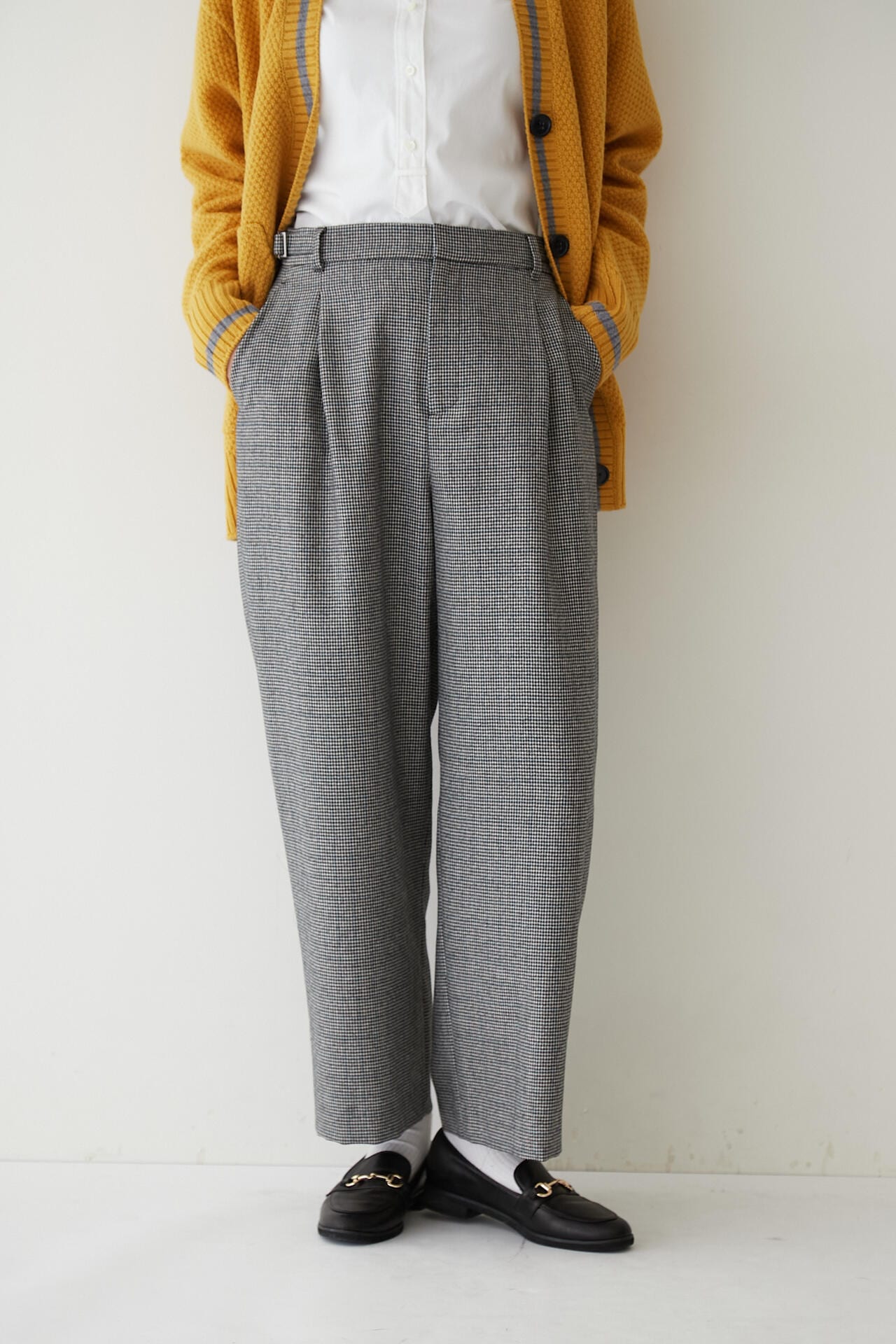 千鳥チェックセミワイドパンツ(オフィシャルサイト限定”丈長めあり”)
