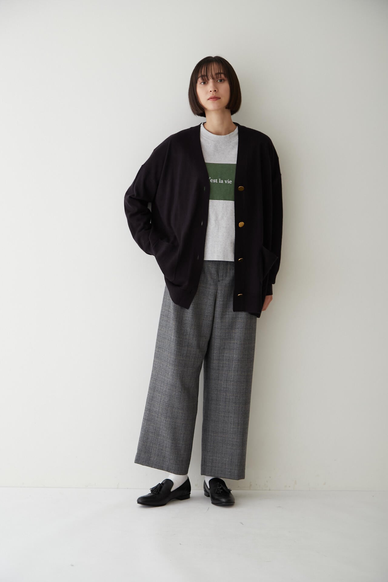 千鳥チェックセミワイドパンツ(オフィシャルサイト限定”丈長めあり”)