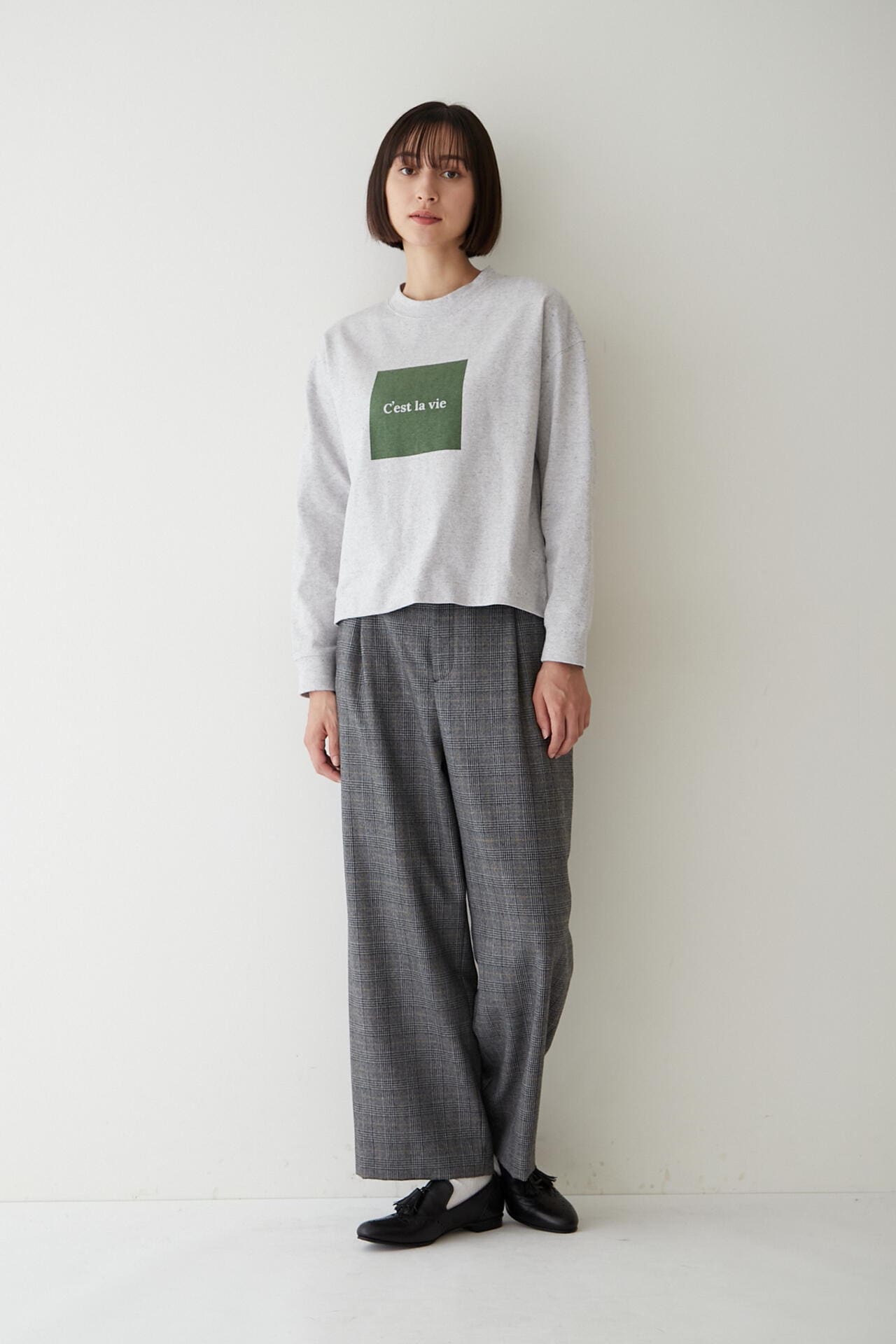 千鳥チェックセミワイドパンツ(オフィシャルサイト限定”丈長めあり”)