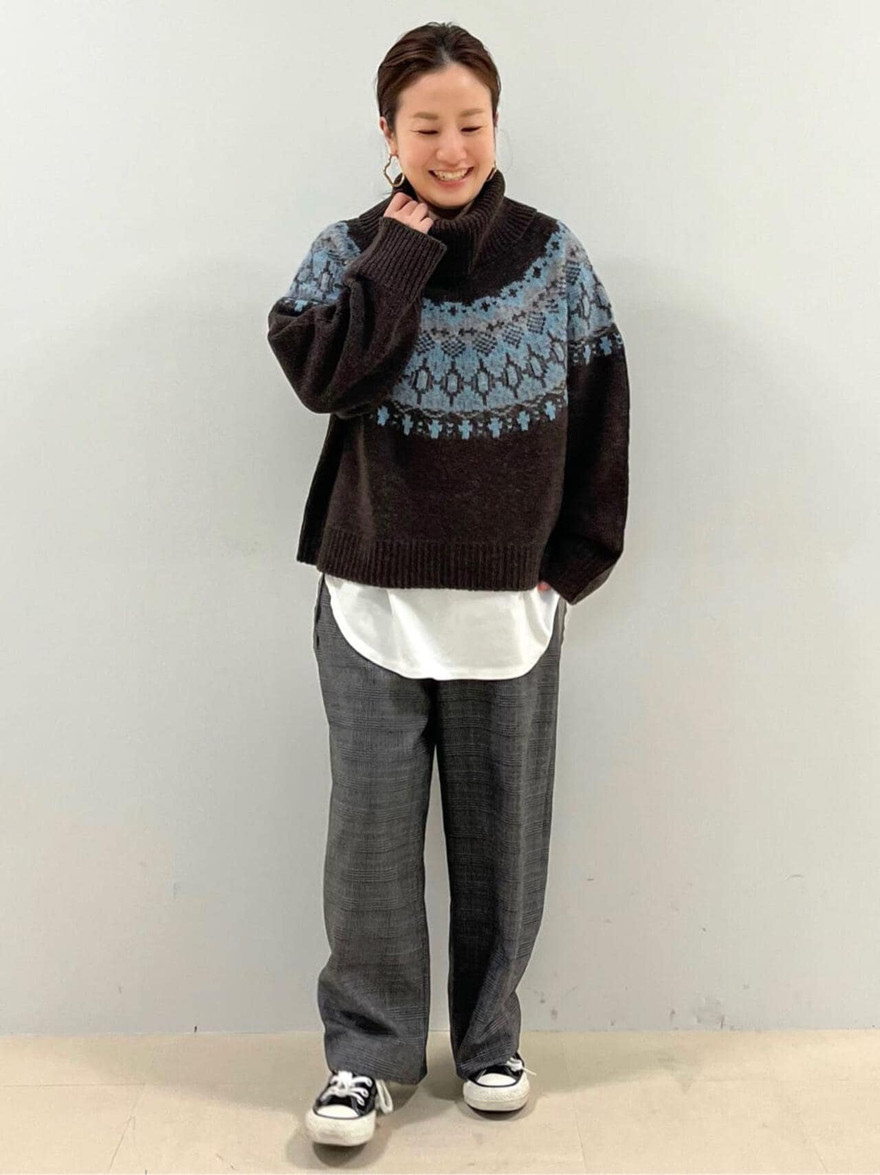 千鳥チェックセミワイドパンツ(オフィシャルサイト限定”丈長めあり”)