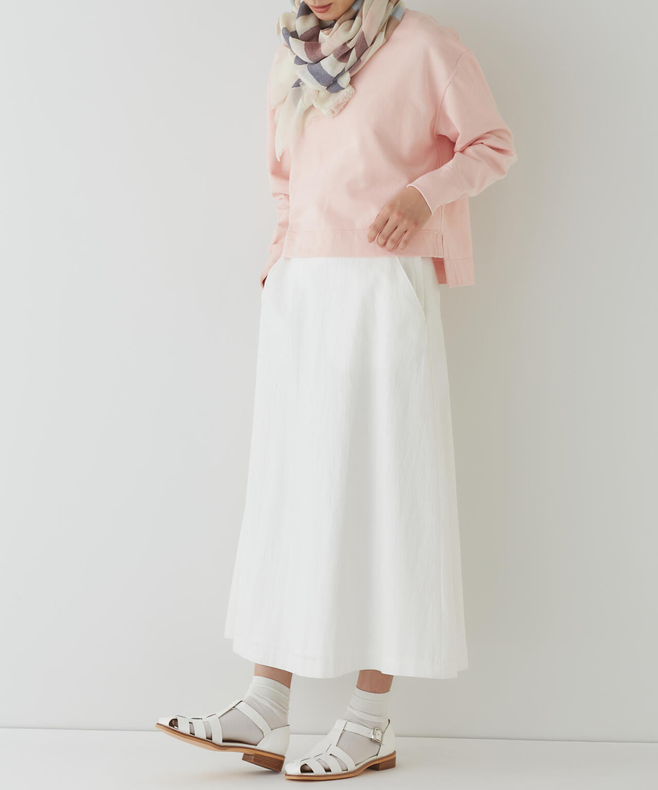 【WEB限定サイズ】ウエスト折り返しフレアスカート
