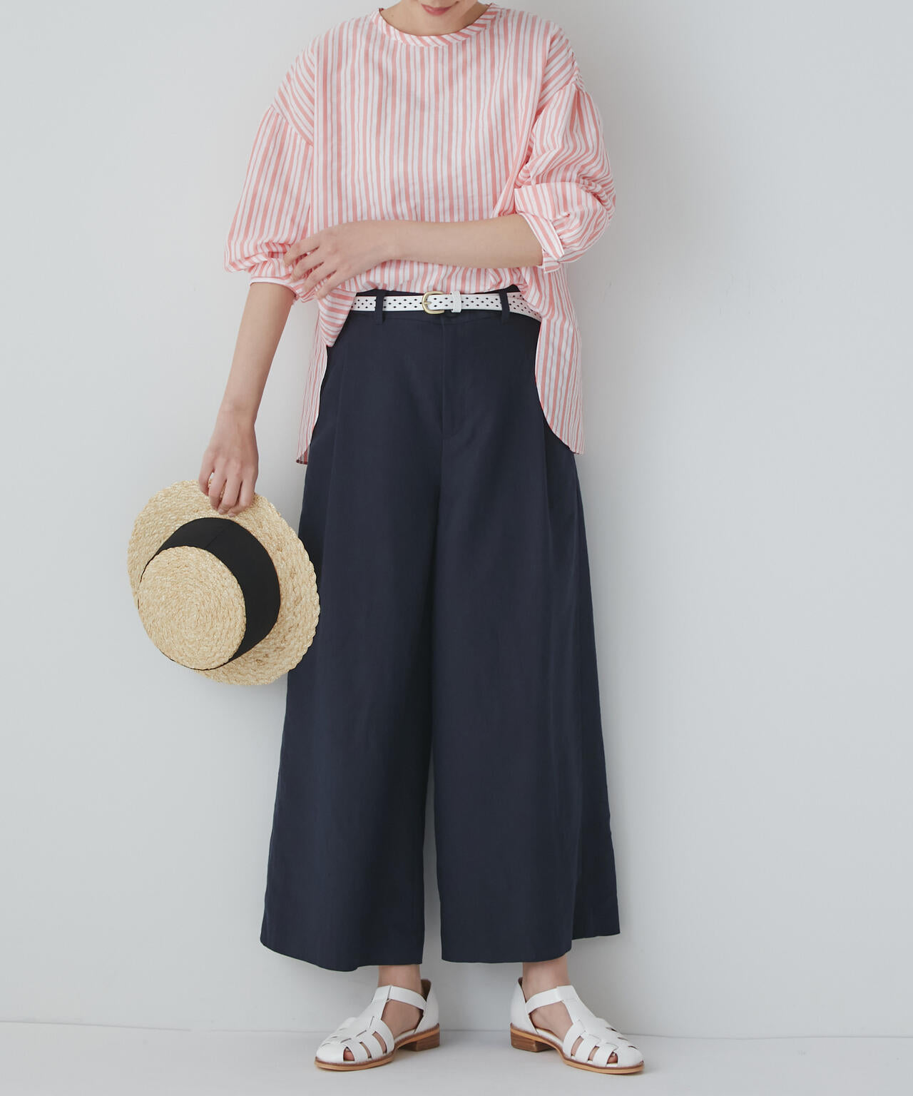 【WEB限定サイズ】PEレーヨンリネンセミワイドパンツ