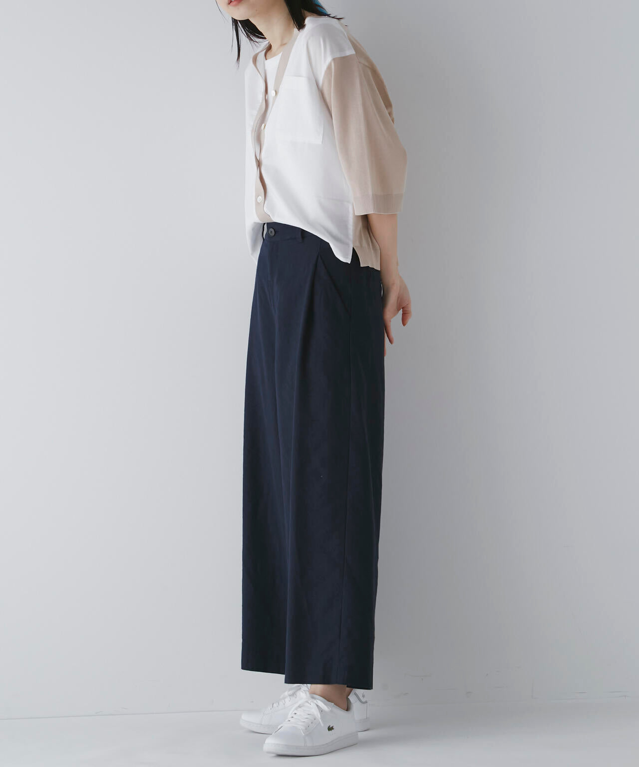 【WEB限定サイズ】PEレーヨンリネンセミワイドパンツ