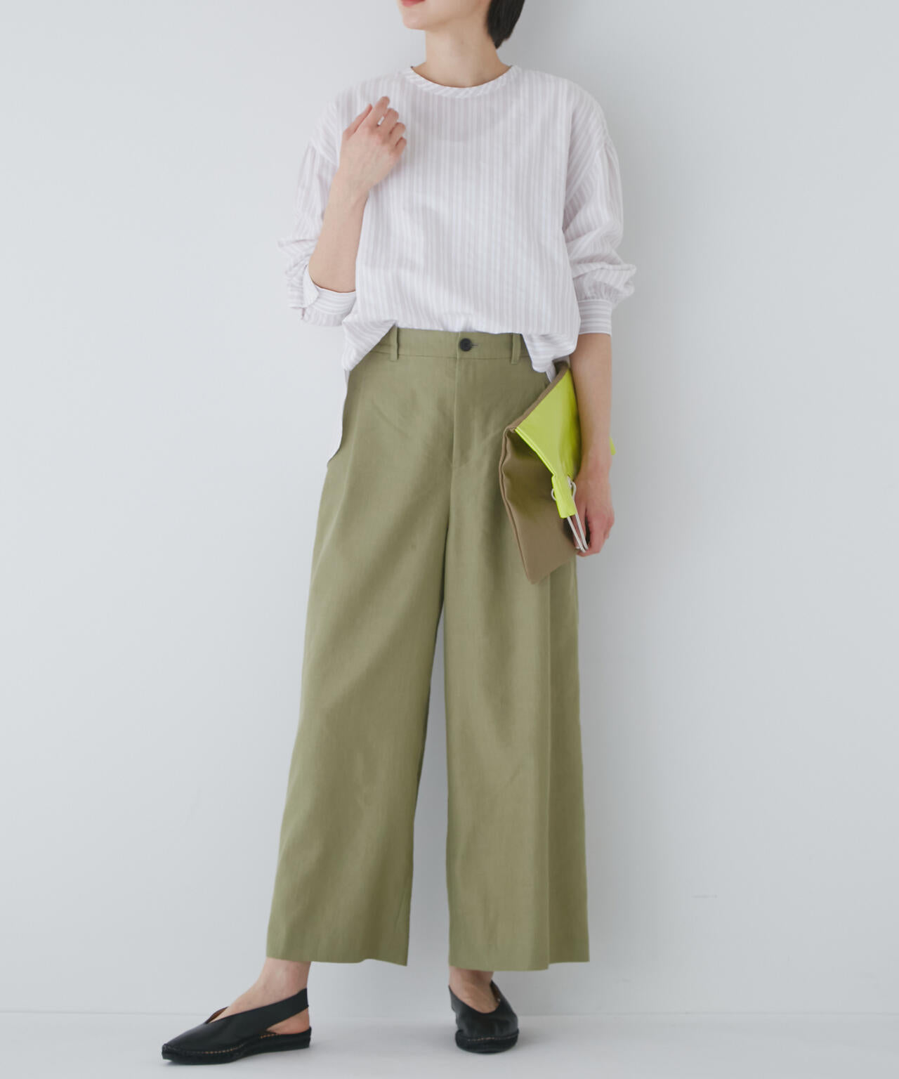【WEB限定サイズ】PEレーヨンリネンセミワイドパンツ