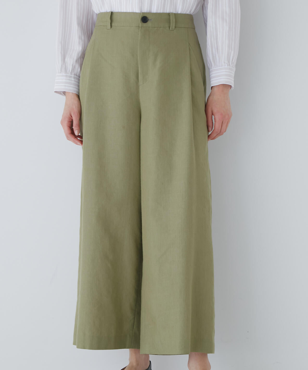 【WEB限定サイズ】PEレーヨンリネンセミワイドパンツ