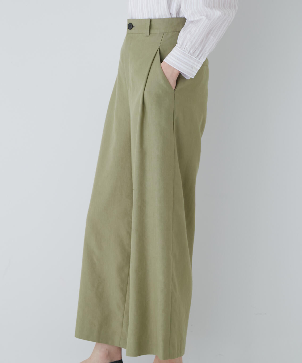 【WEB限定サイズ】PEレーヨンリネンセミワイドパンツ