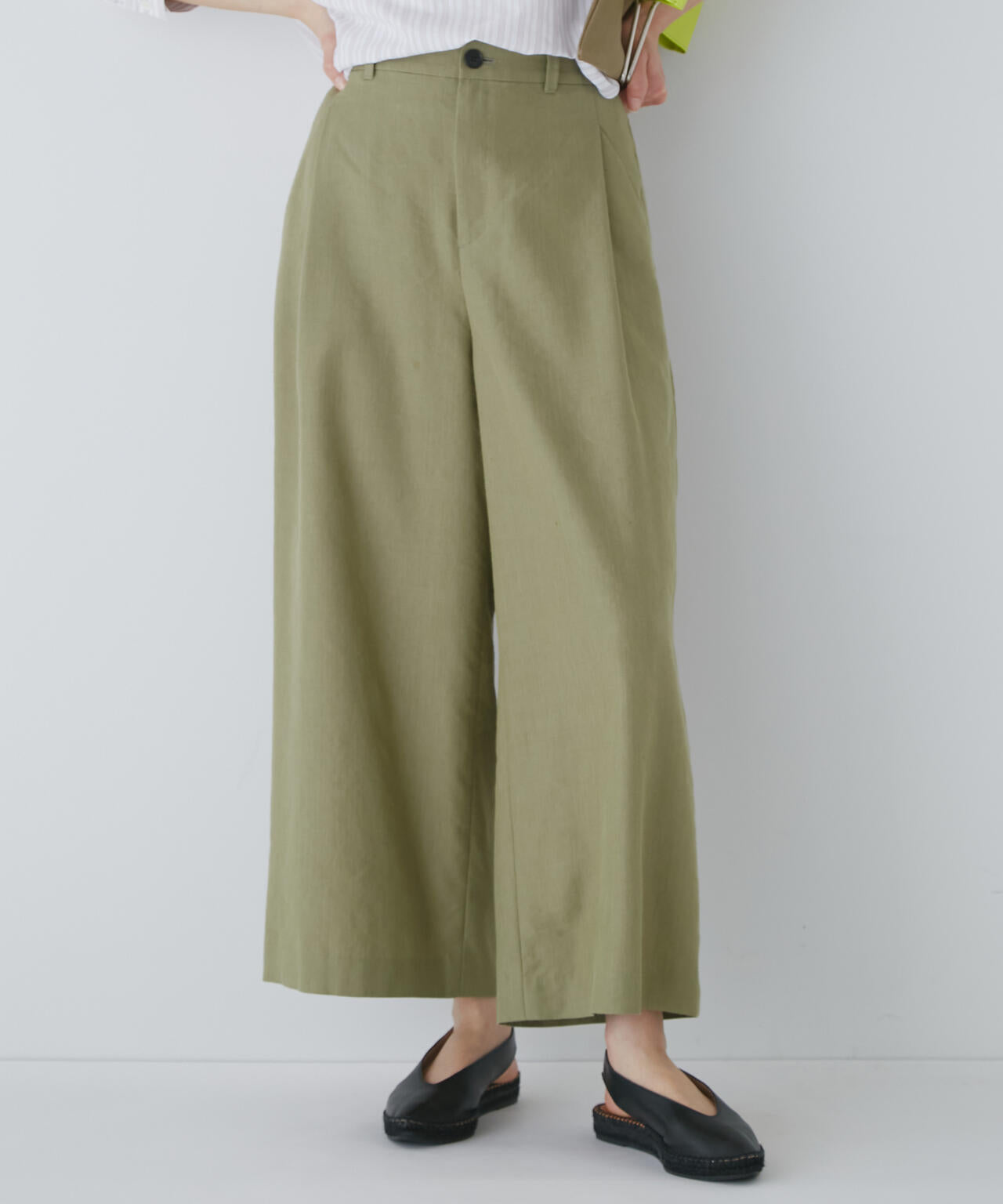 【WEB限定サイズ】PEレーヨンリネンセミワイドパンツ