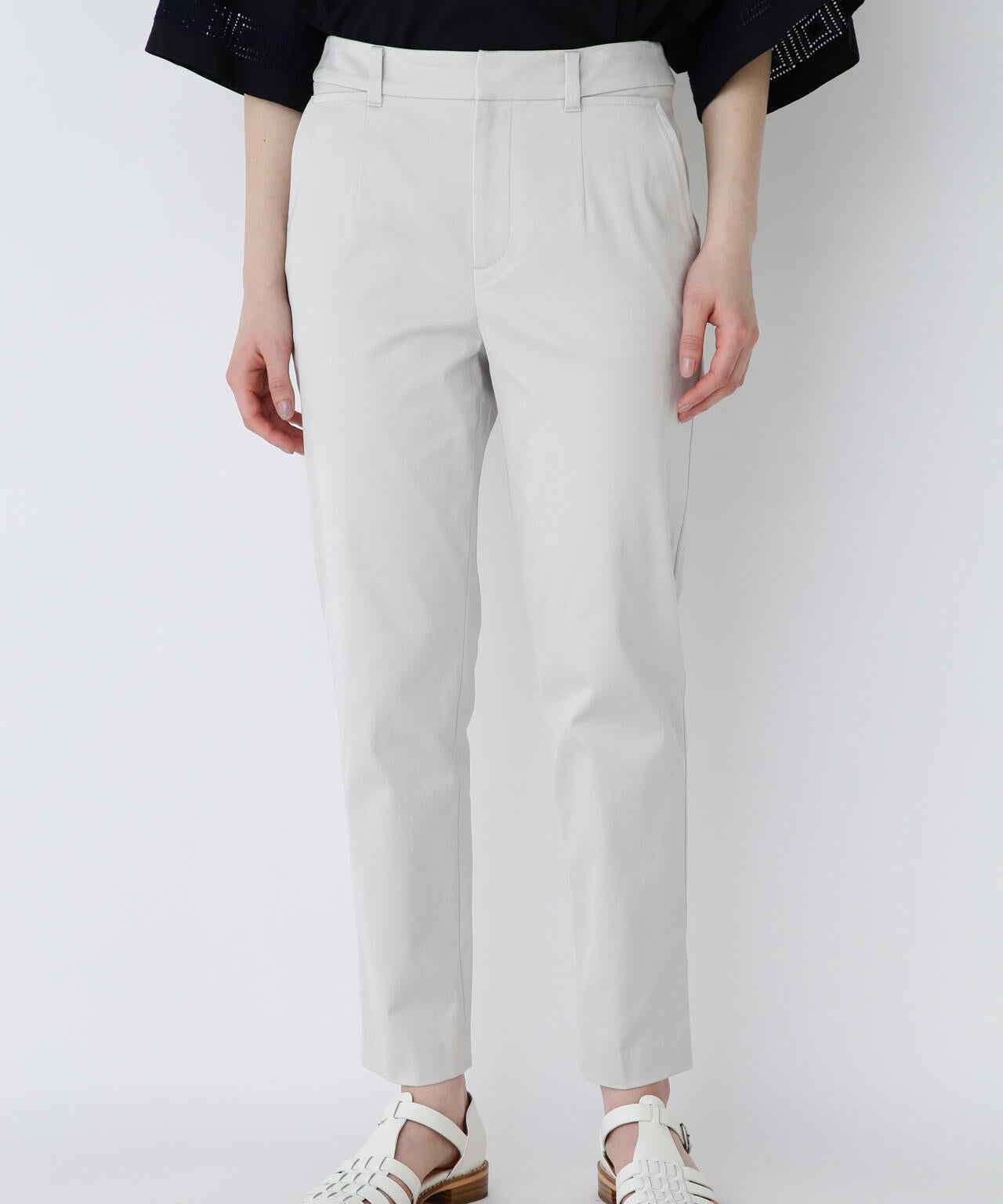 【WEB限定サイズ】サテンストレッチスリムパンツ