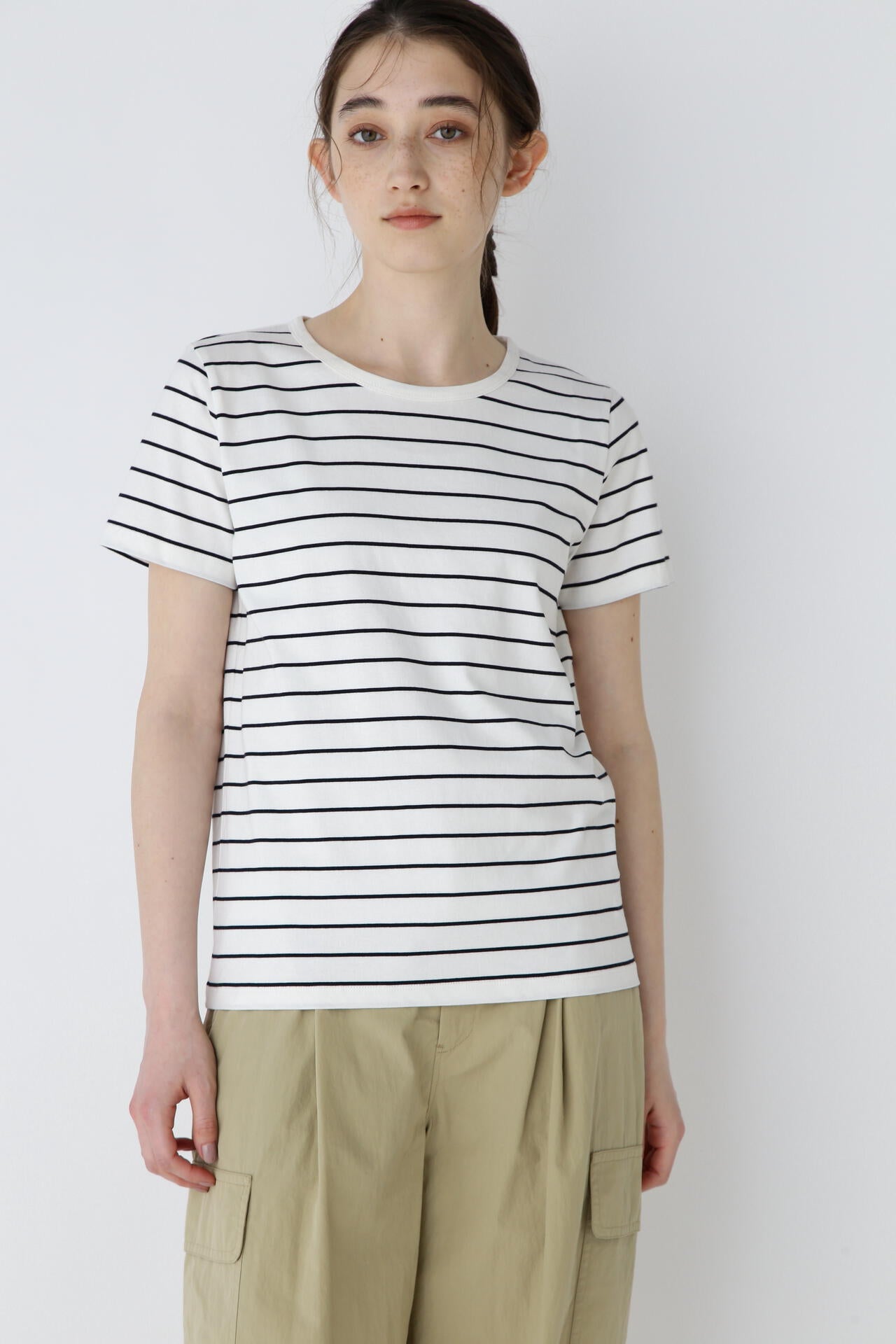 オーガニック綿天竺ボーダーTシャツ