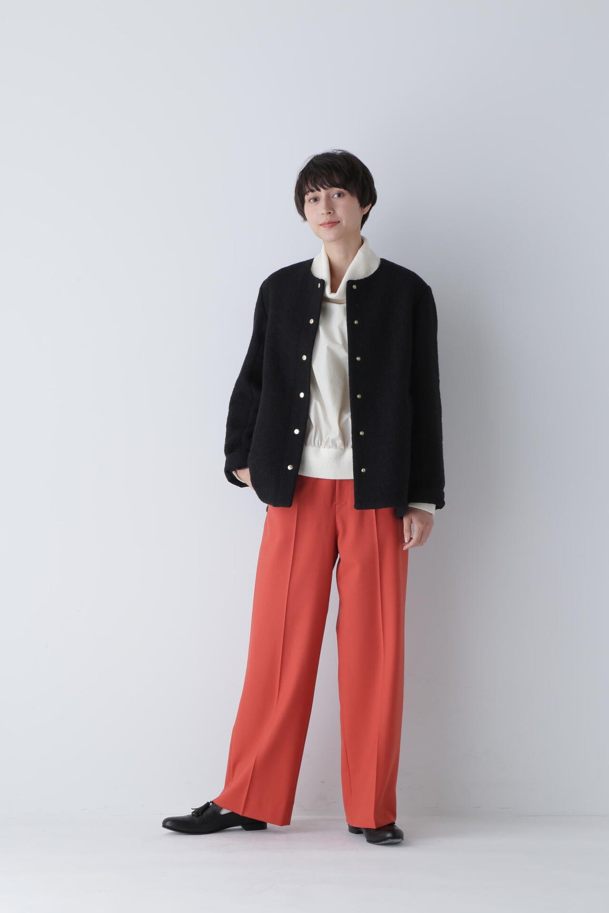 【WEB限定カラー:ピンク】ホールガーメント片畦ニットベスト