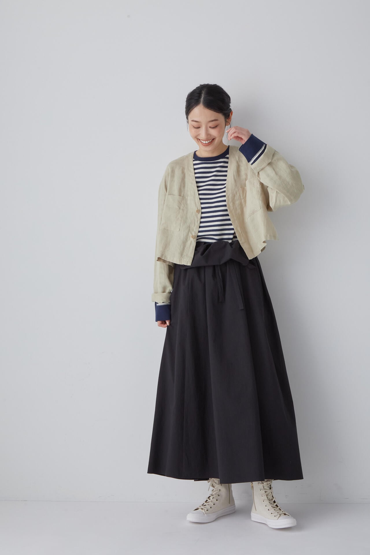 【Gg】香菜子×hwコラボ 40/ヘンプキャンブリック シャツジャケット Mサイズ