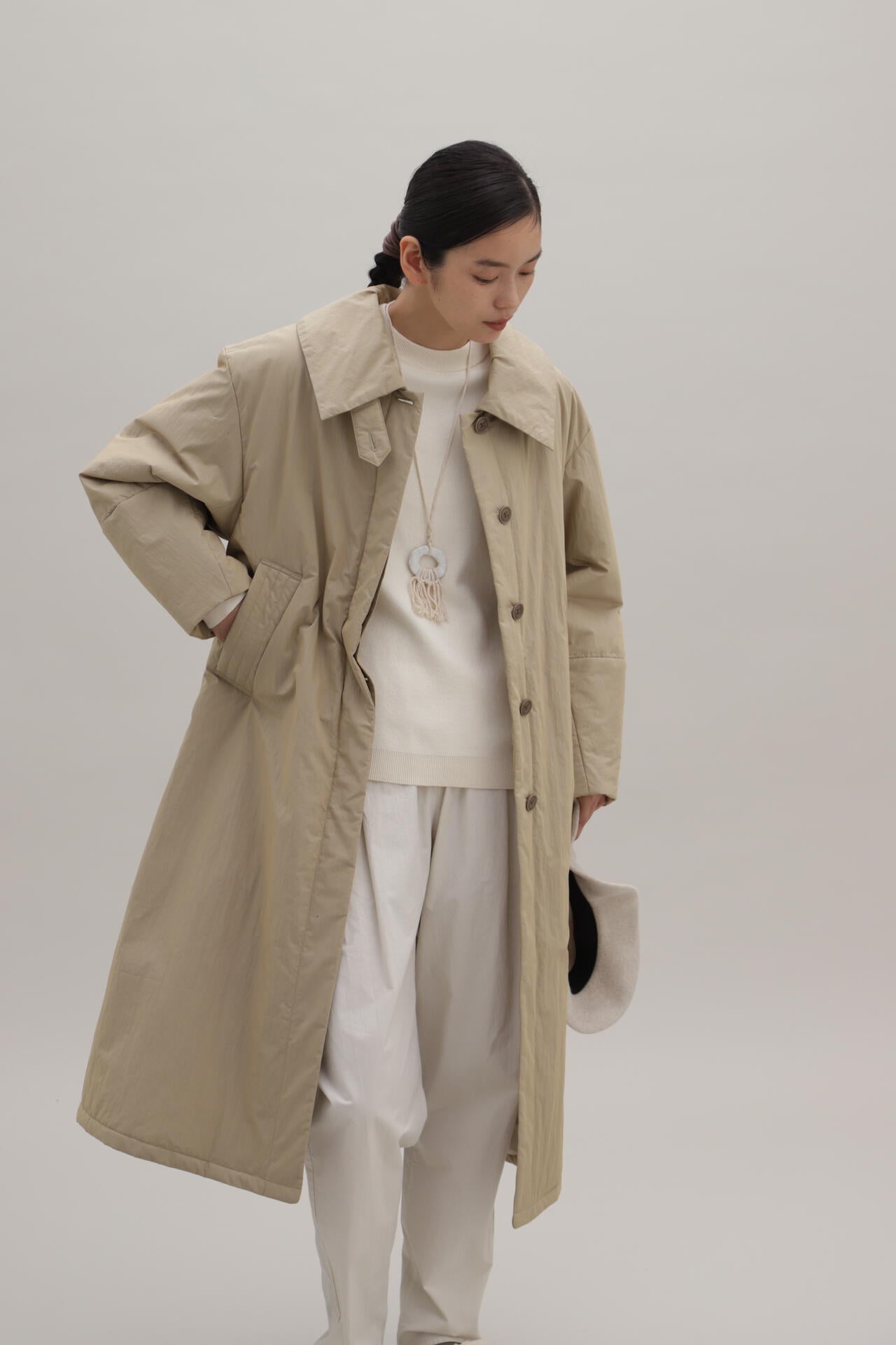 リサイクルナイロン交織ポプリンコート