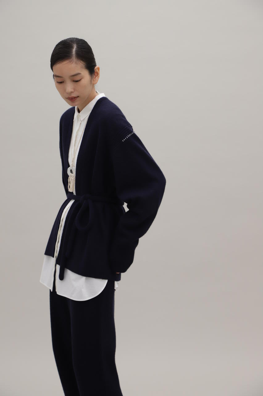 ウールカシミヤ天竺ニットカーディガン