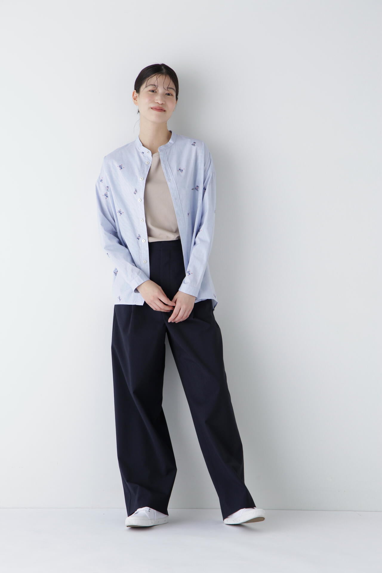 【WEB限定】【NATIC】スタンドカラーブラウス